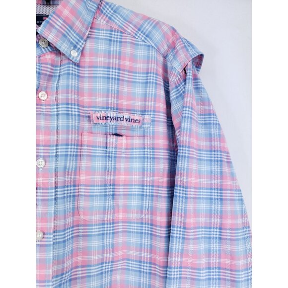 Vineyard Vines Vented Harbor Shirt Men's Size Medium Pink Plaid - Picture 5 of 8